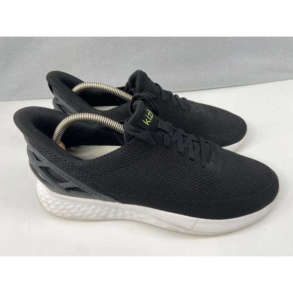 Kizik Shoes Mens 9.5 Black Athens Knit Hands Free Slip On Sneakers Comfort‎ Walk